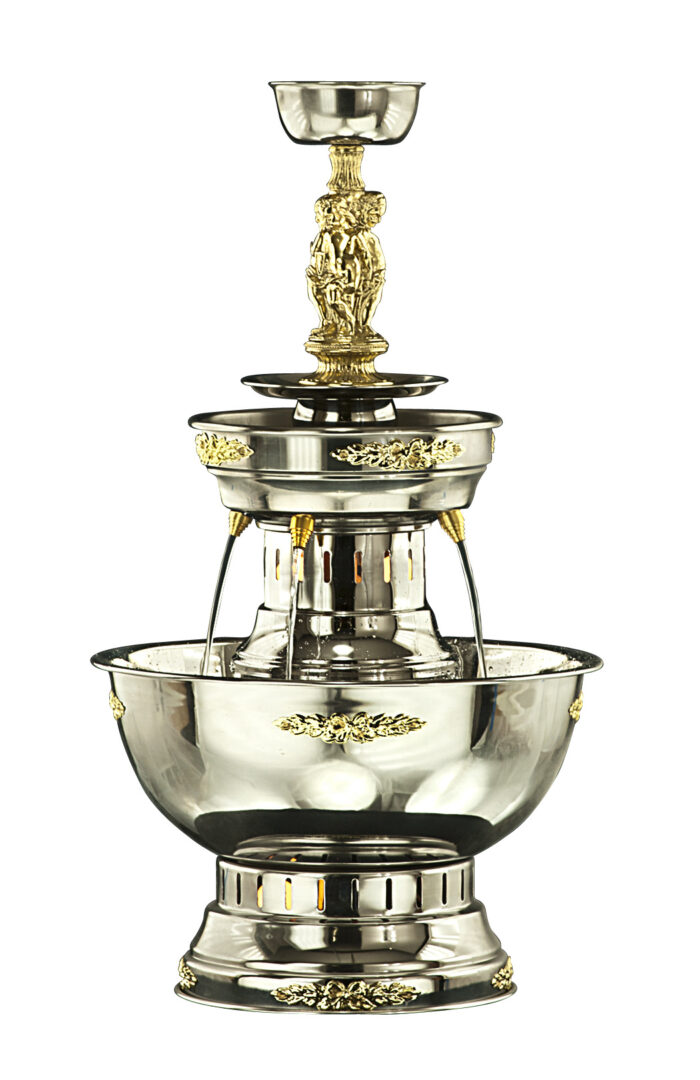 Princess Miah Beverage Fountain with Silver Trim and Statue