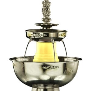 Tropicana, Festively Illuminated Stainless Steel Fountain with Lights