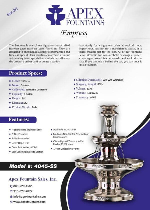Product Specifications and Features of The Empress