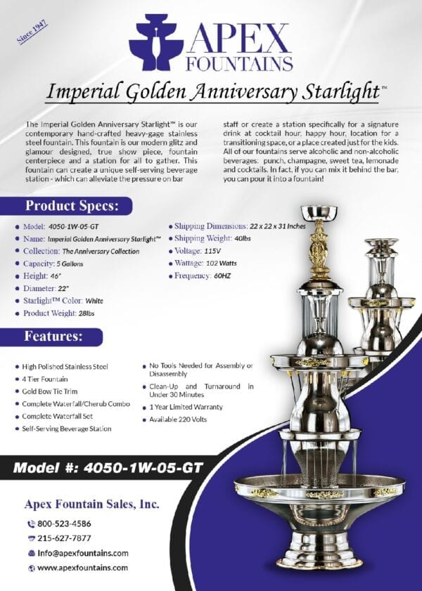 Product Specs and Features of Imperial Golden Anniversary Starlight
