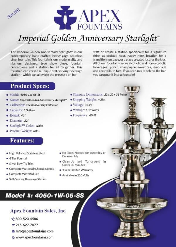 Imperial Golden Anniversary Starlight, Model Number 4050 1W 05 SS