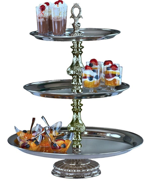 The Atlantis, Three Tiered Tray Display Stand, Perfect for Appetizers, Desserts, and More
