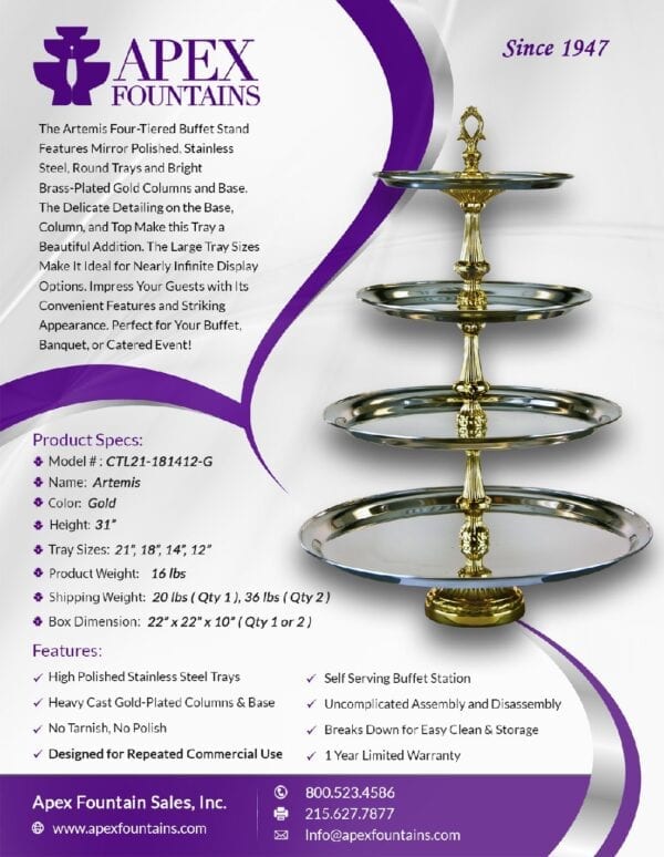 Specs and Features of Artemis Tray Stand