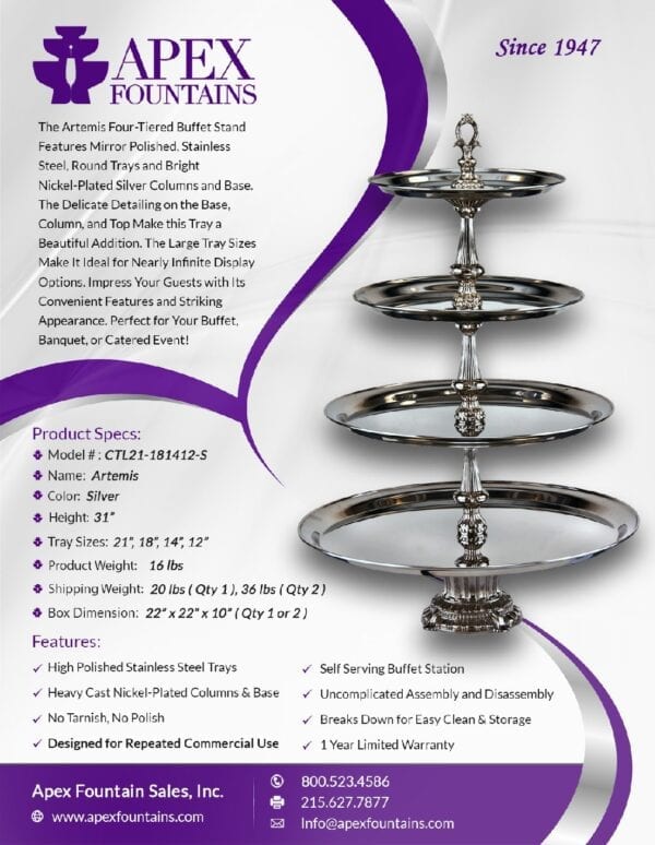 Product Details of Four Tiered Artemis Tray Stand