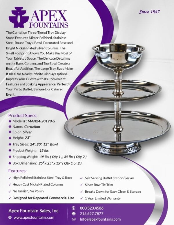 Product Description of Carnation Tiered Tray Stand