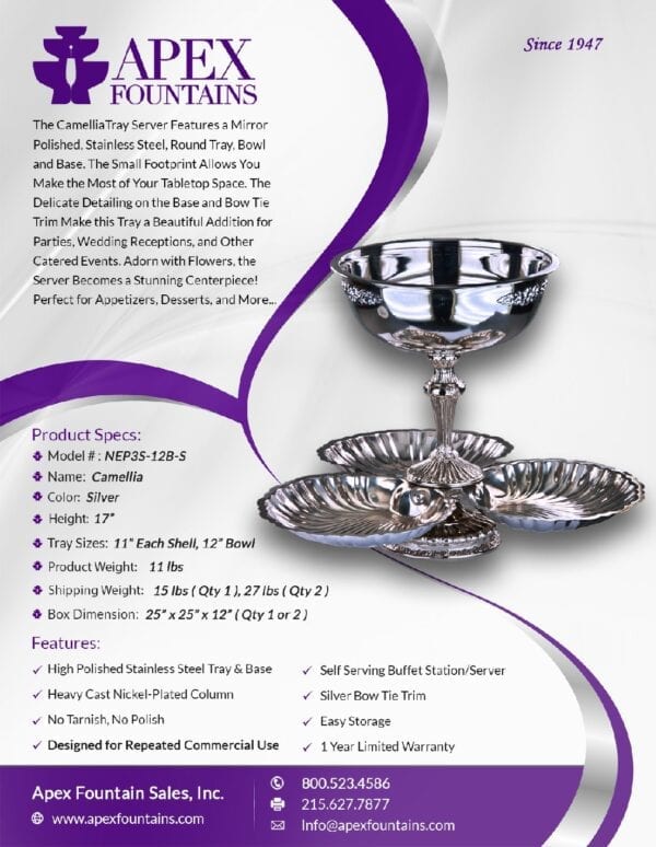 Product Description of Camellia Tiered Tray Server